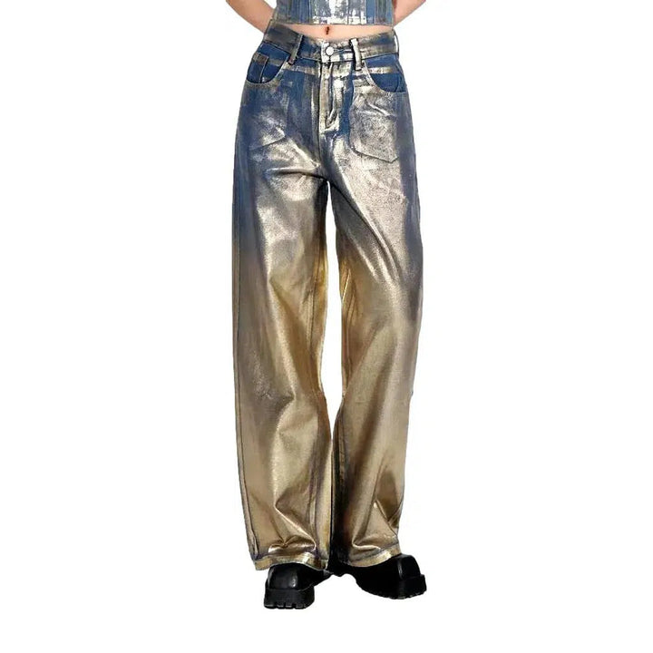 Mid-waist women's wide-leg jeans