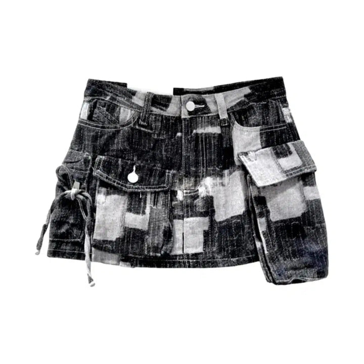 Mini painted women's jean skort