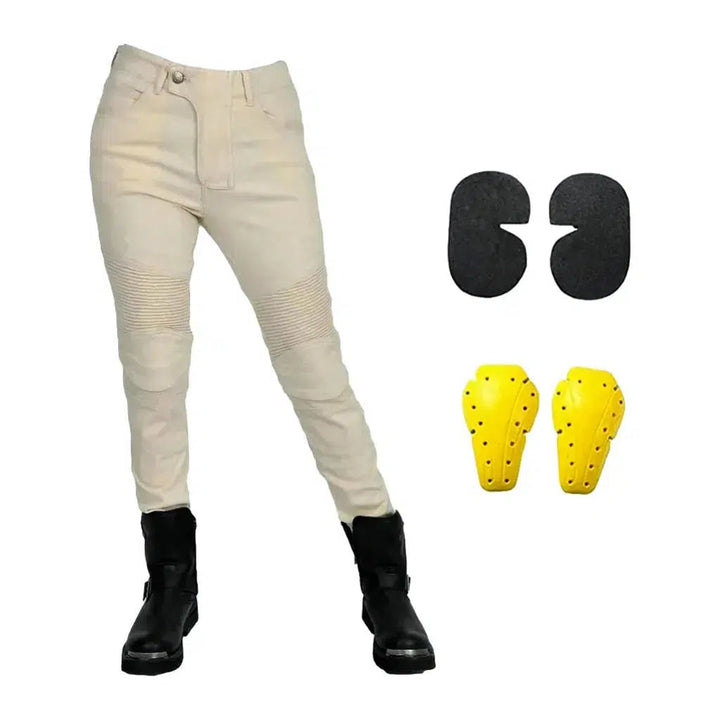 Monochrome women's moto jeans