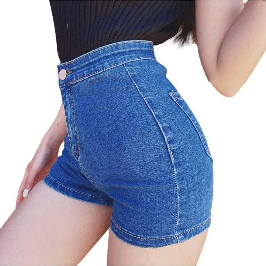 No front pocket denim shorts