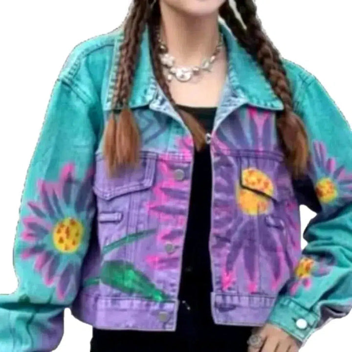 Painted women's jean jacket