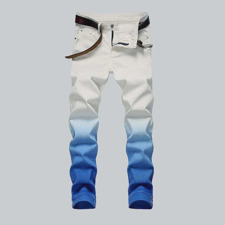 Blue contrast white men's jeans | Jeans4you.shop