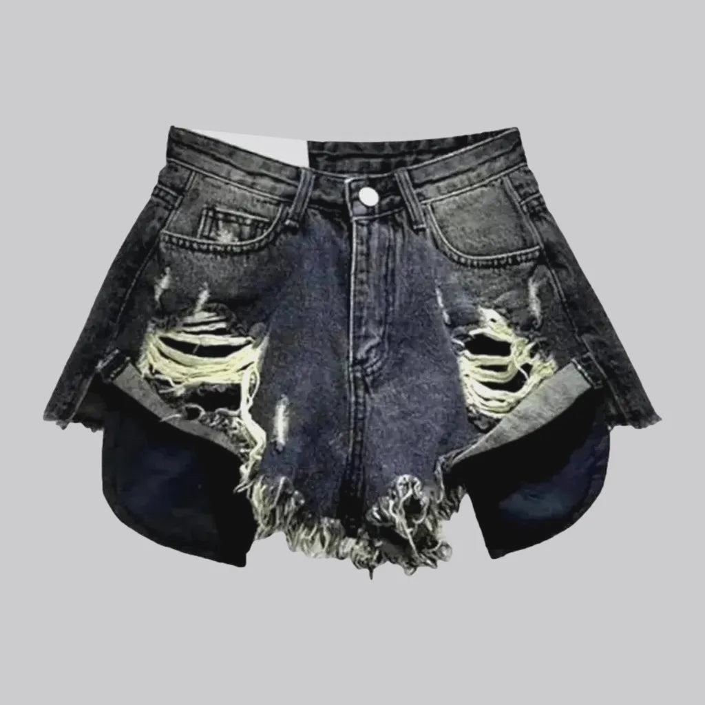 Grunge mid-waist denim shorts for women | Jeans4you.shop