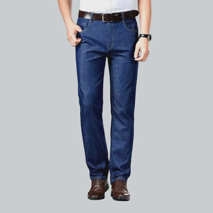 Monochrome blue elastic men's jeans | Jeans4you.shop