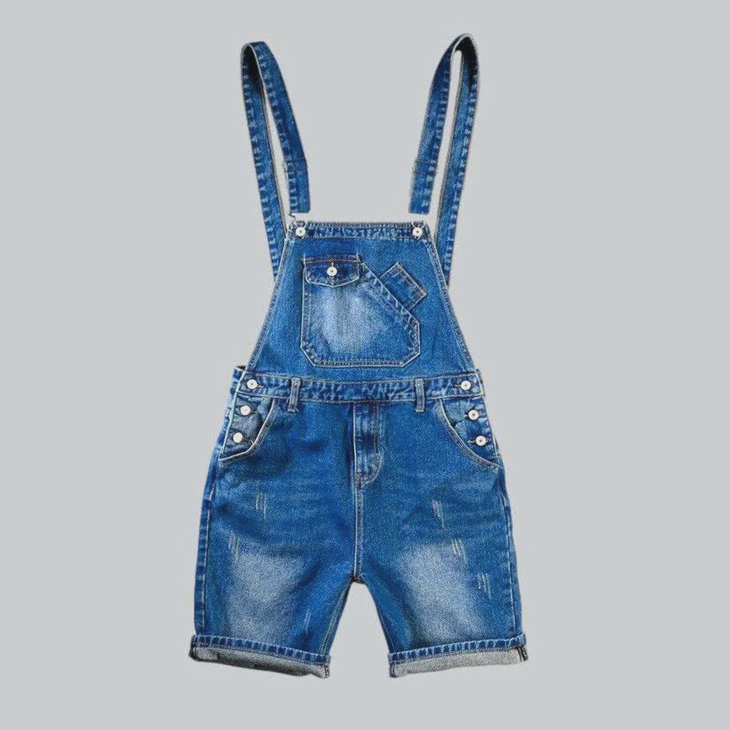 Medium wash men's denim romper | Jeans4you.shop