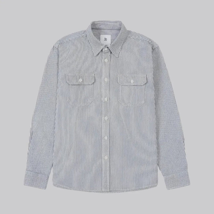 Casual chambray style men's denim shirt | Jeans4you.shop