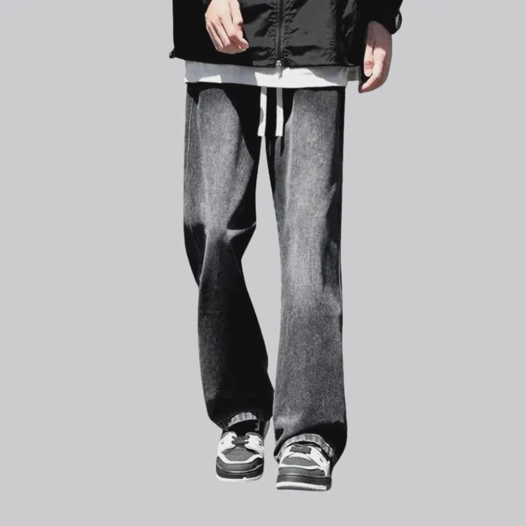 Baggy abraded mid rise jeans joggers for men | Jeans4you.shop