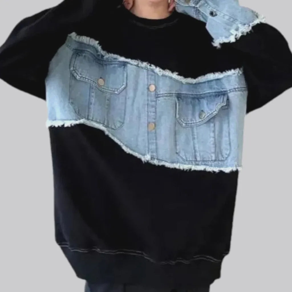 Fashion patchwork oversized men's denim jacket | Jeans4you.shop