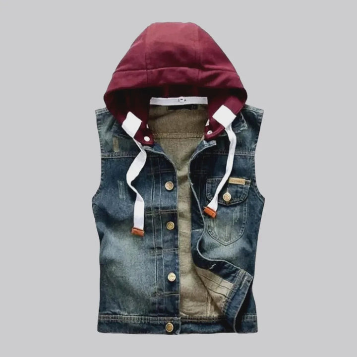 Medium-wash men's denim vest | Jeans4you.shop