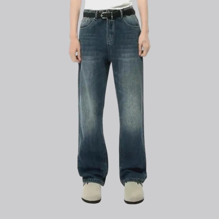 90s dark creased straight fit jeans for men | Jeans4you.shop