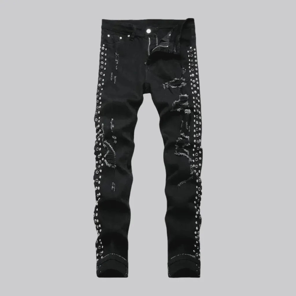 Embellished mid rise skinny fashion men's jeans | Jeans4you.shop