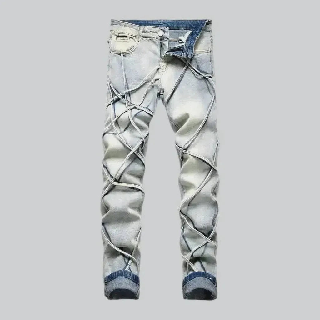 Embroidered men's street jeans | Jeans4you.shop