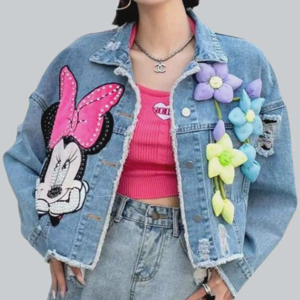 Embellished women's denim jacket | Jeans4you.shop