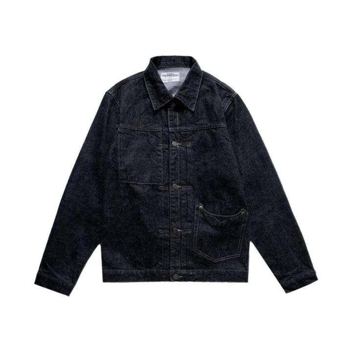 Regular patchwork men's denim jacket