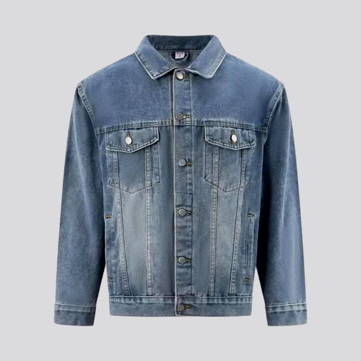 Sanded Casual Style Men's Denim Trucker Jacket | Jeans4you.shop