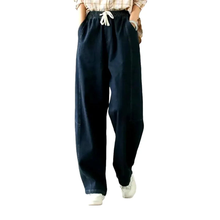 Sanded vintage women's denim pants