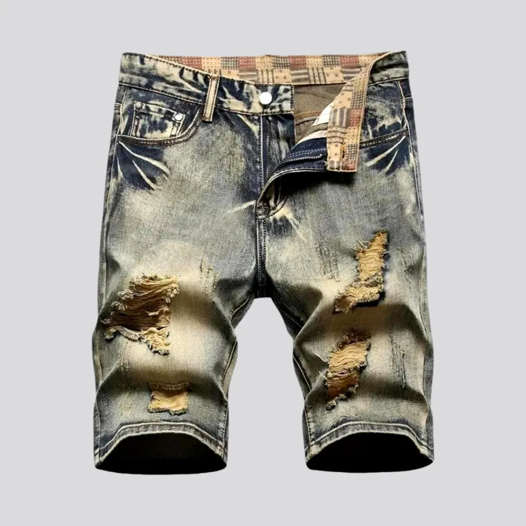 Skinny Fit Over Dyed Denim Shorts for Men | Jeans4you.shop