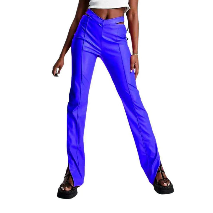 Slim front-seams women's denim pants