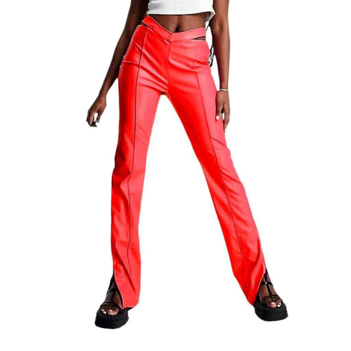 Slim front-seams women's denim pants