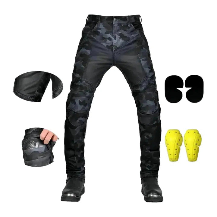 Slim high-waist men's biker jeans