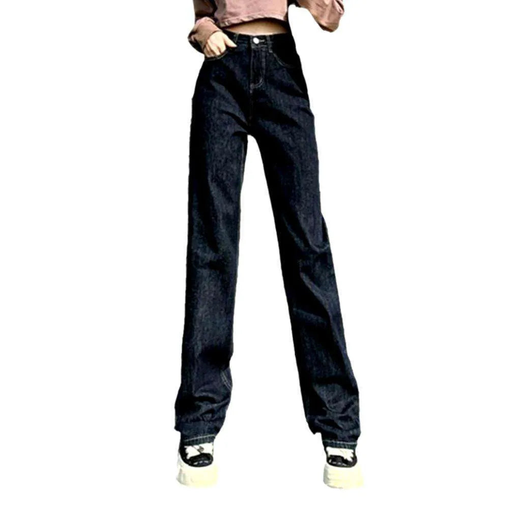 Straight-leg color women's jeans