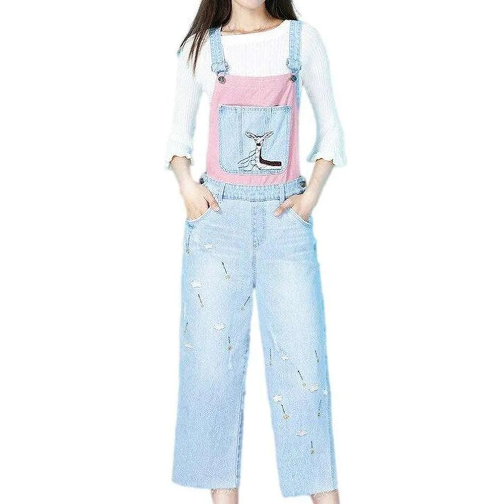 Street Denim Dungaree for Ladies - Light Blue