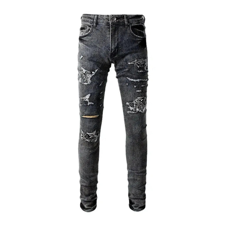 Street men's grey jeans