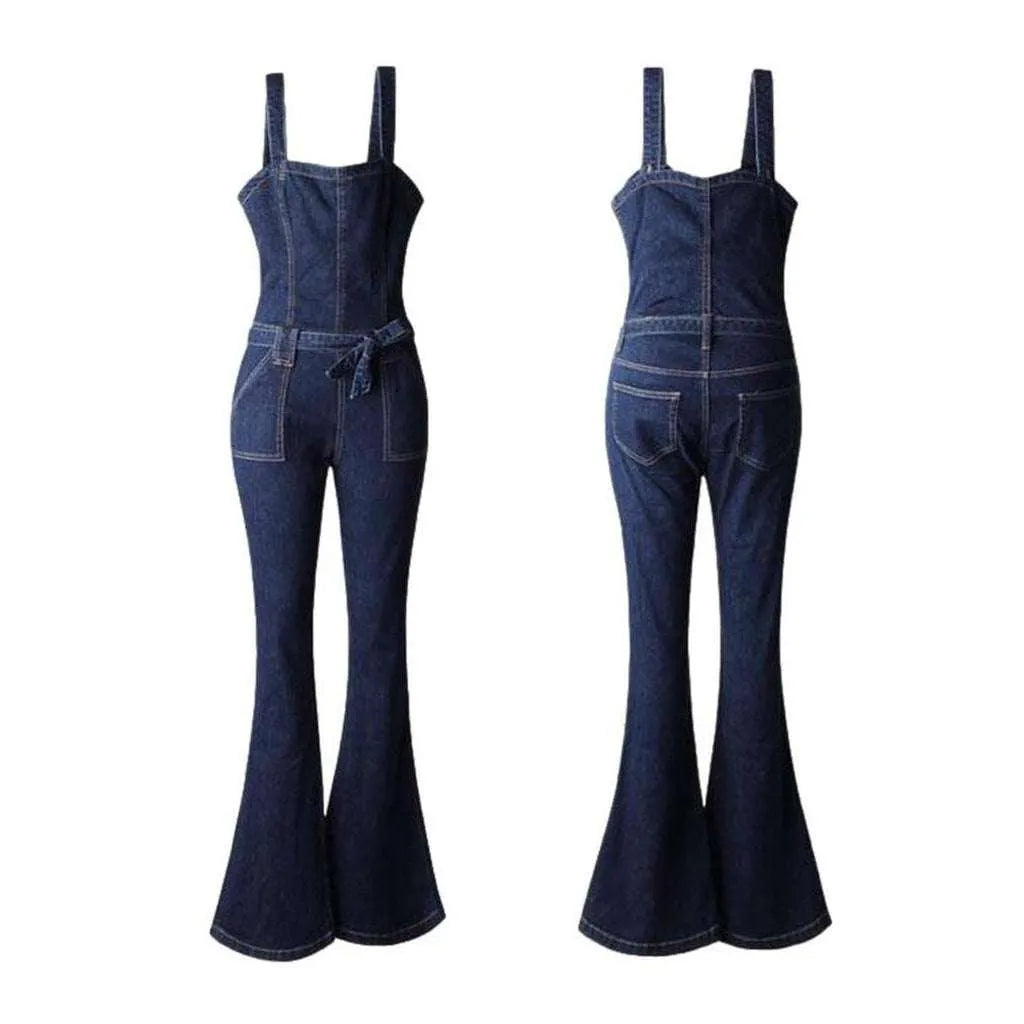 Stretchable women's denim overall