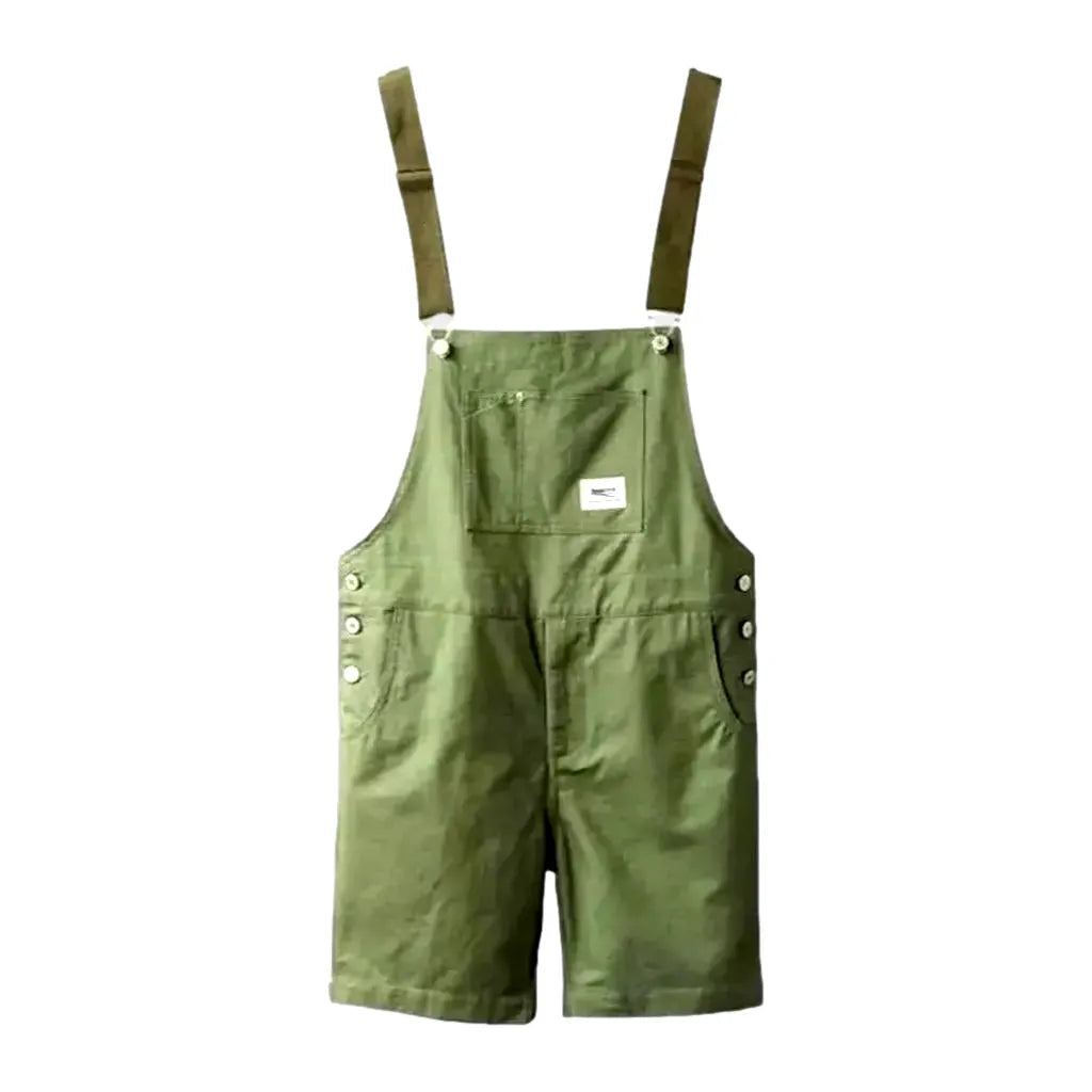 Stylish Jean Overall Shorts for Men - Khaki