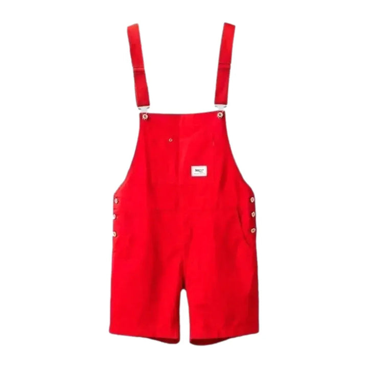 Stylish Jean Overall Shorts for Men - Red