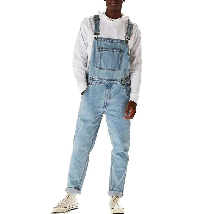 Stylish Men's Denim Overall - Light Blue