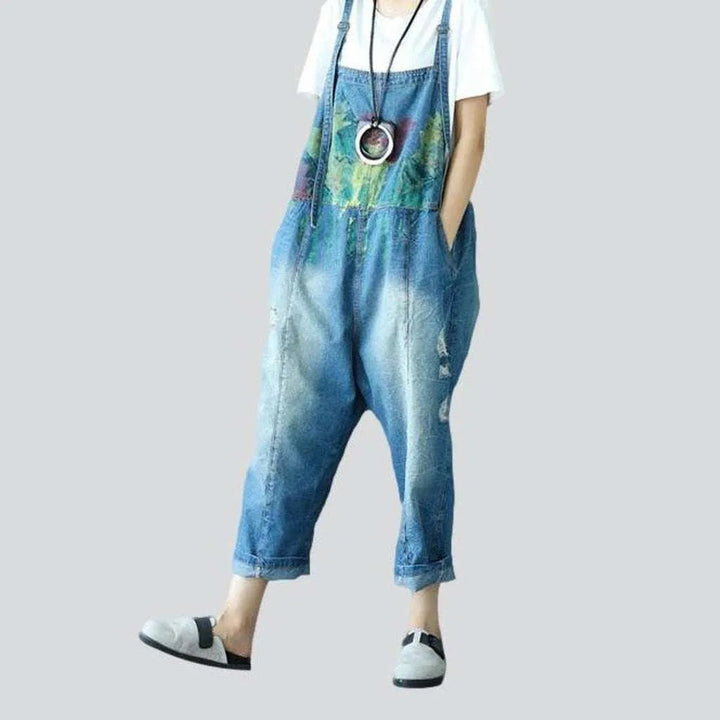 Stylish Painted Denim Dungaree for Women | Jeans4you.shop