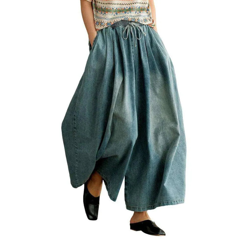 Stylish women's culottes denim pants