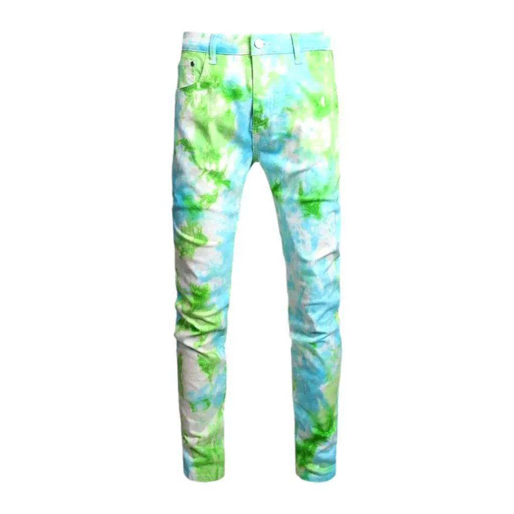 Tie-die y2k men's skinny jeans