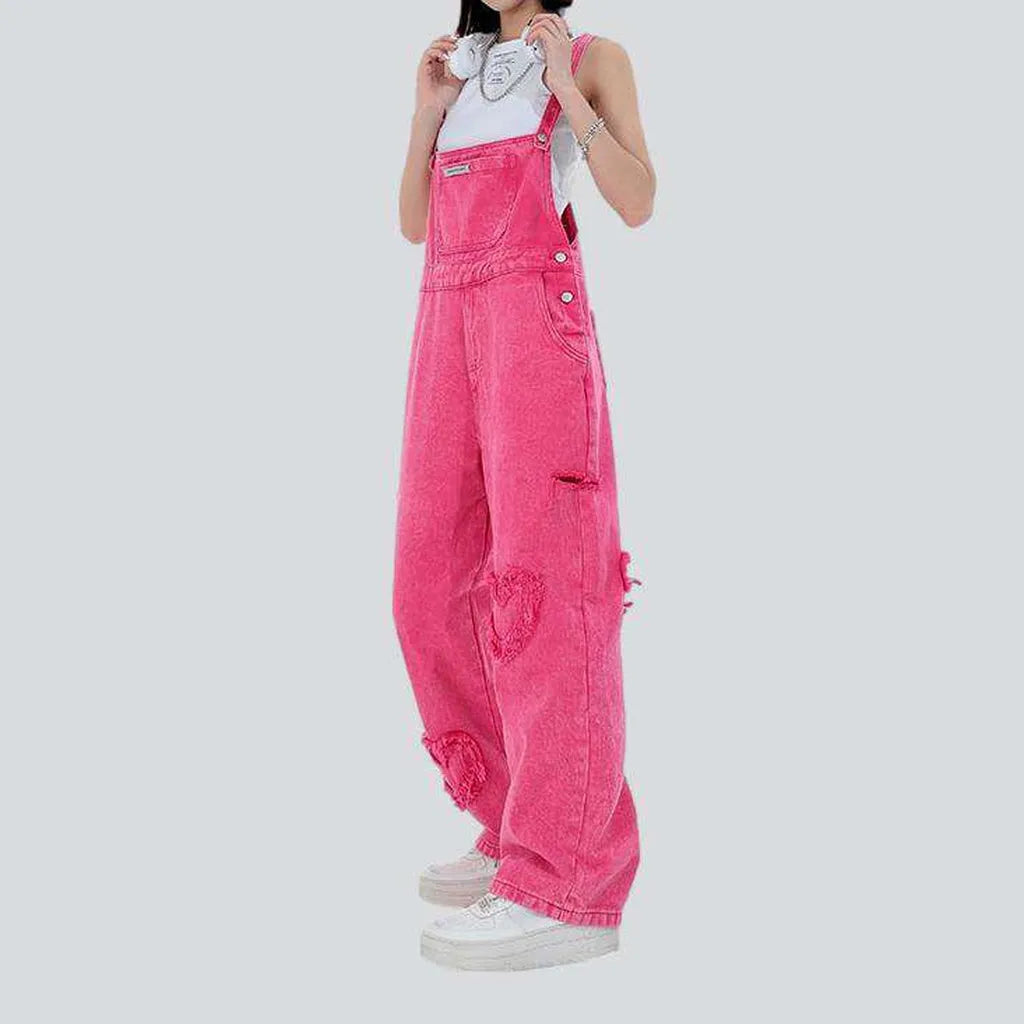 Trendy women's embroidered denim overall | Jeans4you.shop