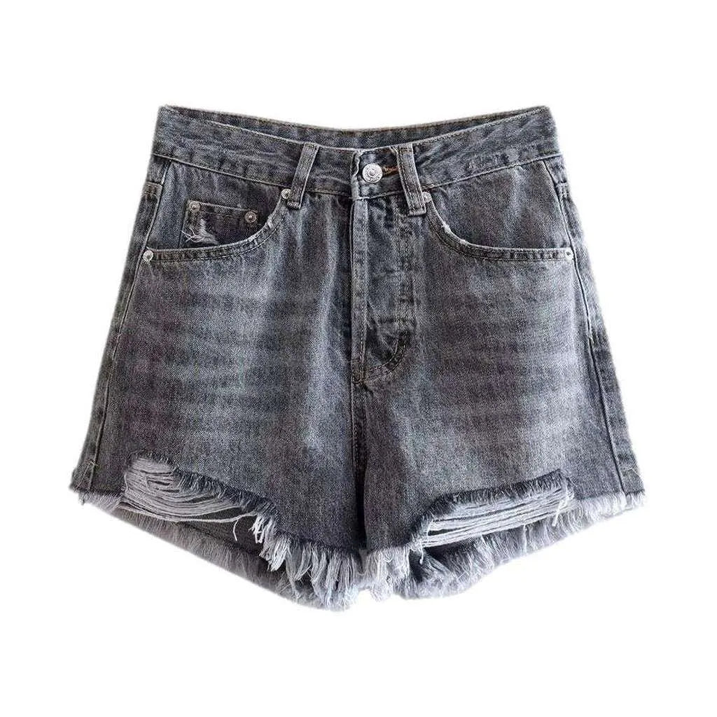 Urban straight distressed jean shorts