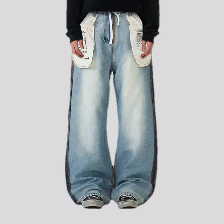 Whiskered Mid-rise Trendy Baggy Men's Jeans | Jeans4you.shop