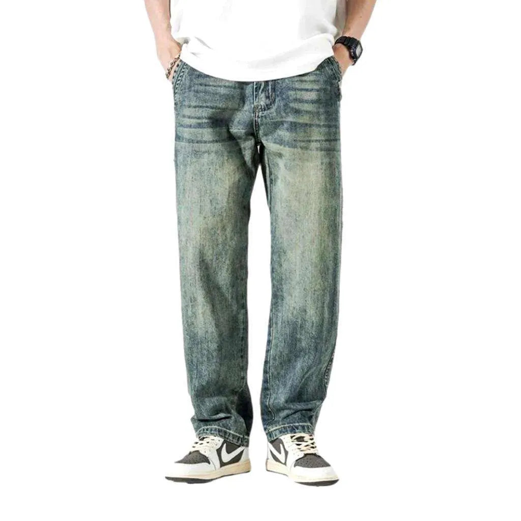 Whiskered sanded jeans
 for men