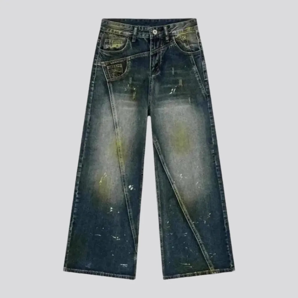 Whiskered Vintage Style Men's Jeans | Jeans4you.shop