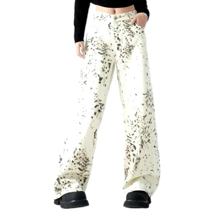 White women's denim pants