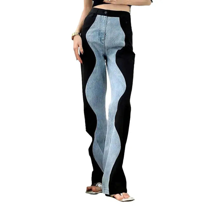 Wide-leg high-waist jeans
 for ladies