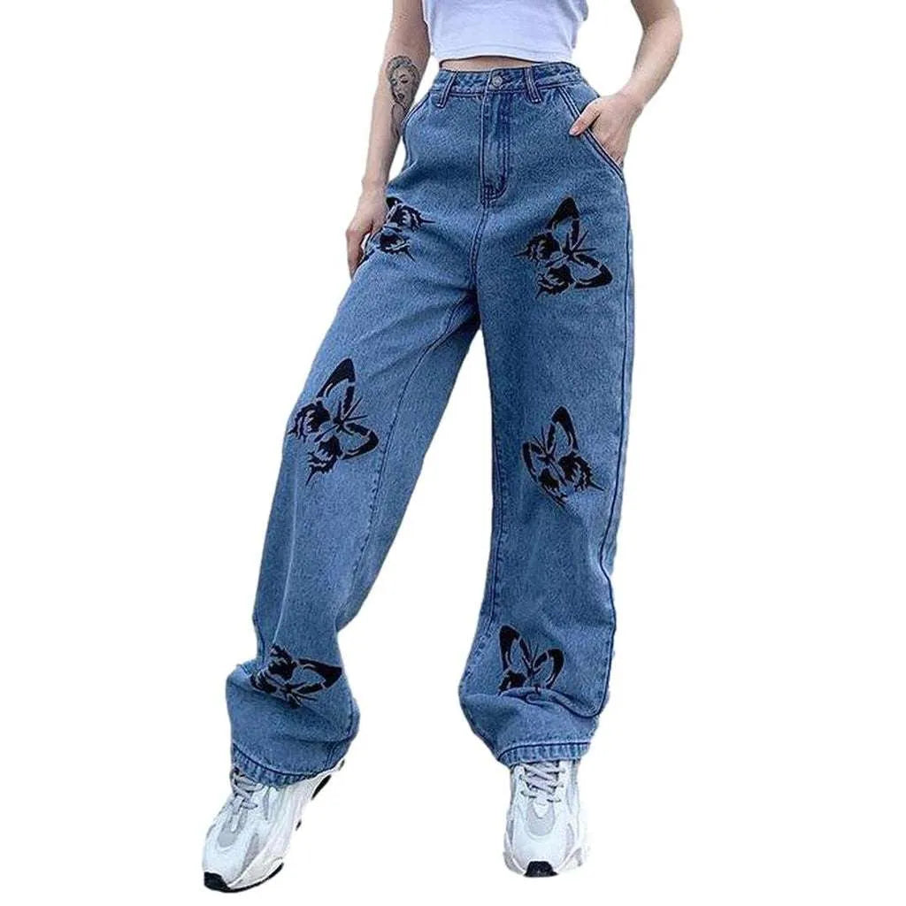 Women's jeans with butterflies