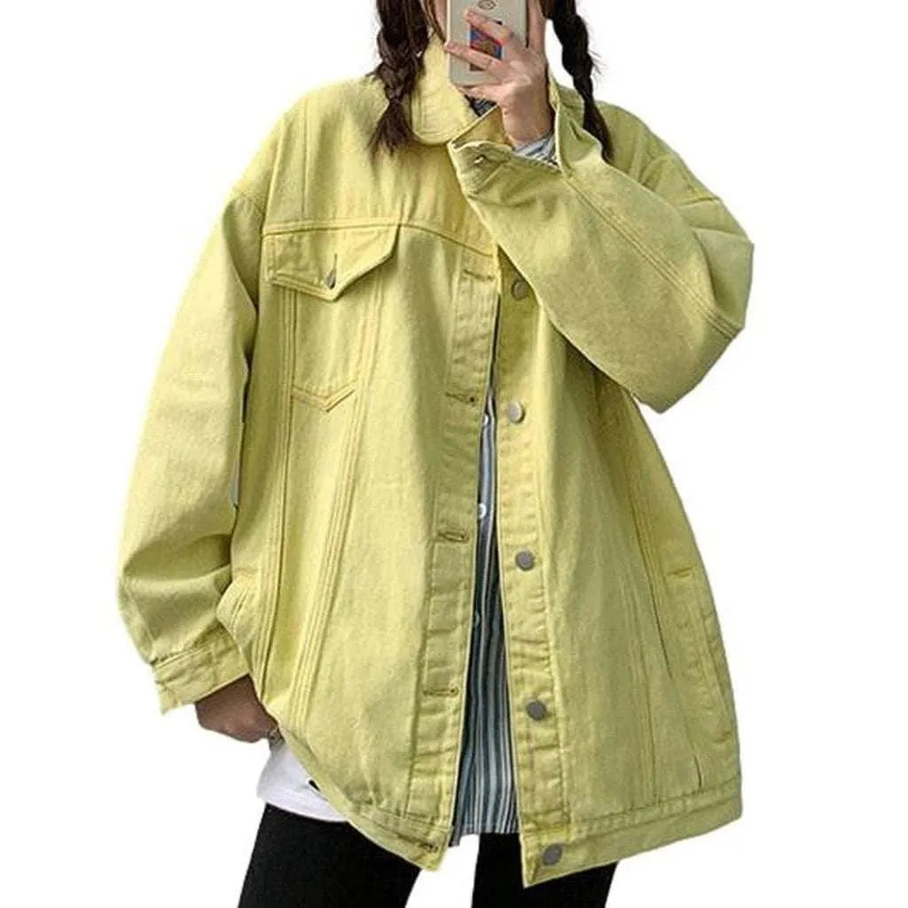 Women's long oversized denim jacket