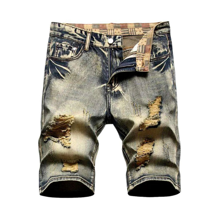 Yellow cast men's denim shorts